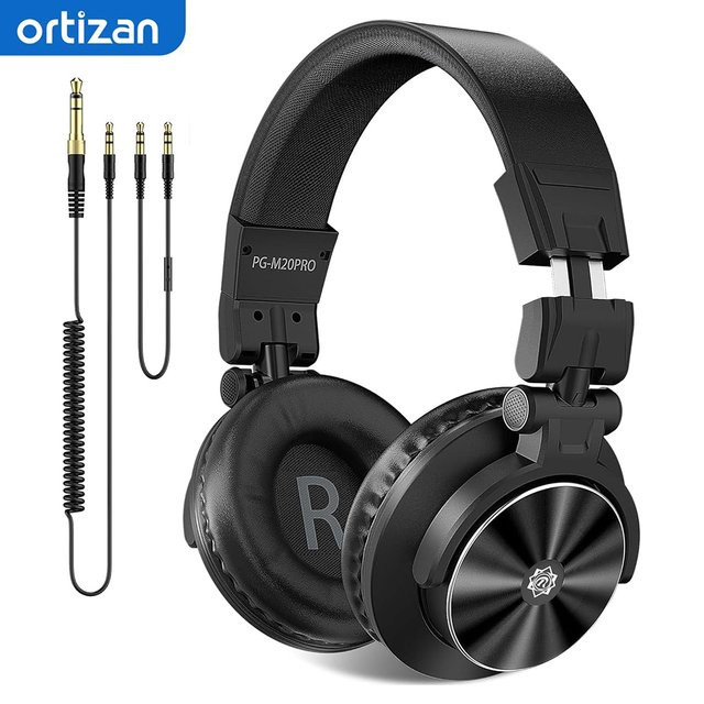 Ortizan Kabelgebundene Over-Ear-Kopfhörer in Schwarz mit 50-mm-Treibern und 3,5-mm-Audiobuchse für Studio-Monitoring, DJ und Recording - Bild 1