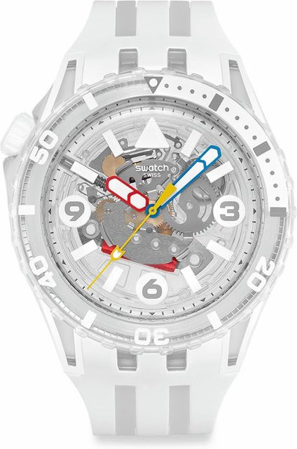 Swatch Herrenuhr Scubaqua Aurelia Aurita, Weiß, Keramik, Analoguhr - Bild 1