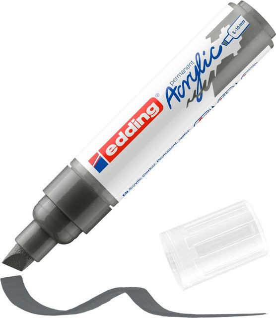 edding 5000 Acrylmarker Breit in Anthrazit mit Keilspitze für permanente Markierungen - Bild 1