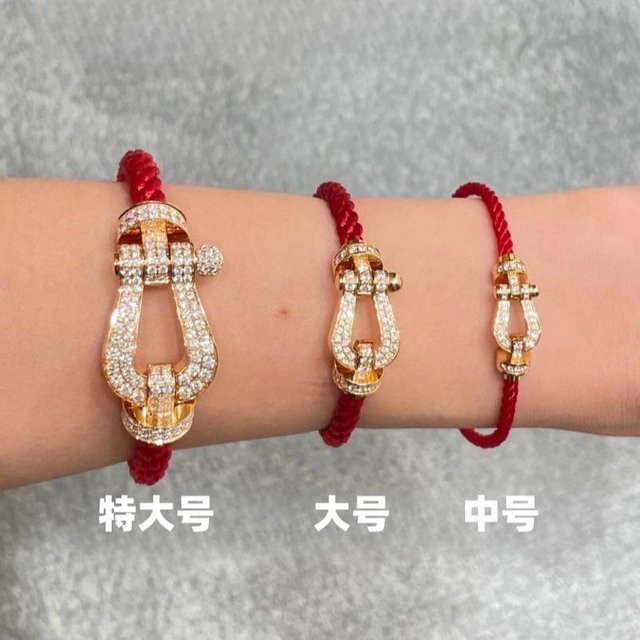 Fred Armband, Roségold, Rotes Seil, Diamant, 19cm, Damen und Herren - Bild 1