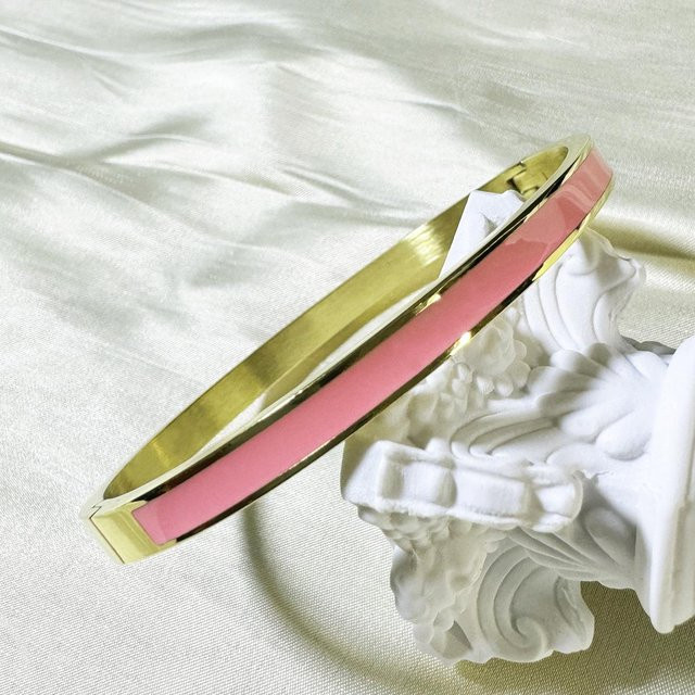 Global Finds Armband Edelstahl, Emaille, 5mm, rosa, Damen - Bild 1