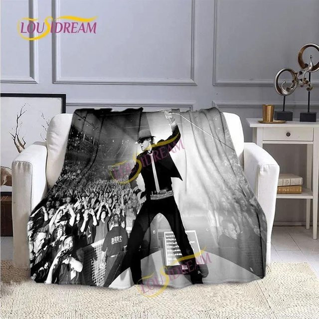 Udo Lindenberg 3D Flanelldecke aus weichem Plüsch, grau und weiß, B/H: 75 x 100 cm - Bild 1