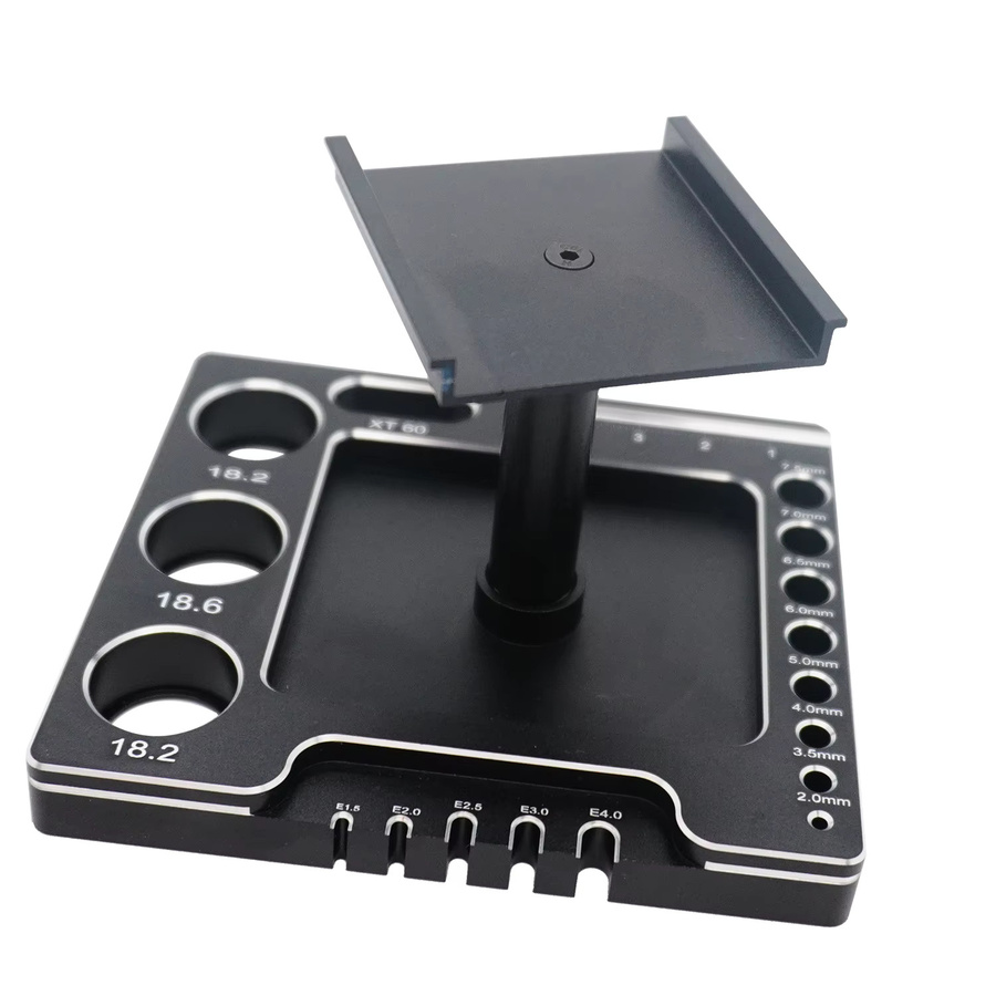 YSIDO RC Auto Werkzeugteile Metall-Arbeitsständer Reparaturstation, Schwarz - Bild 4