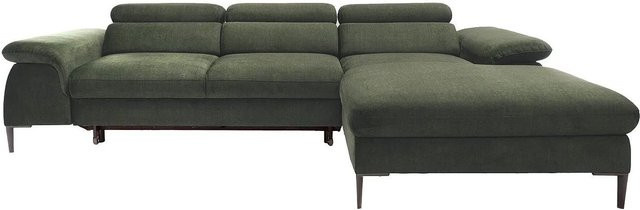 Schlafsofa Sepina von Pascal Morabito in Grün mit Samtbezug und L-Form, Breite: 288 cm - Bild 1