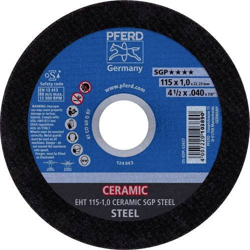 PFERD Trennscheibe EHT 115-1,0 Ceramic SGP Steel Blau Durchmesser: 115 mm Menge: 25 Stück - Bild 1