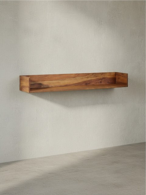 KADIMA DESIGN Modernes Wandregal aus Sheesham-Massivholz in Braun, B: 120 cm, H: 20 cm, T: 15 cm - Bild 1