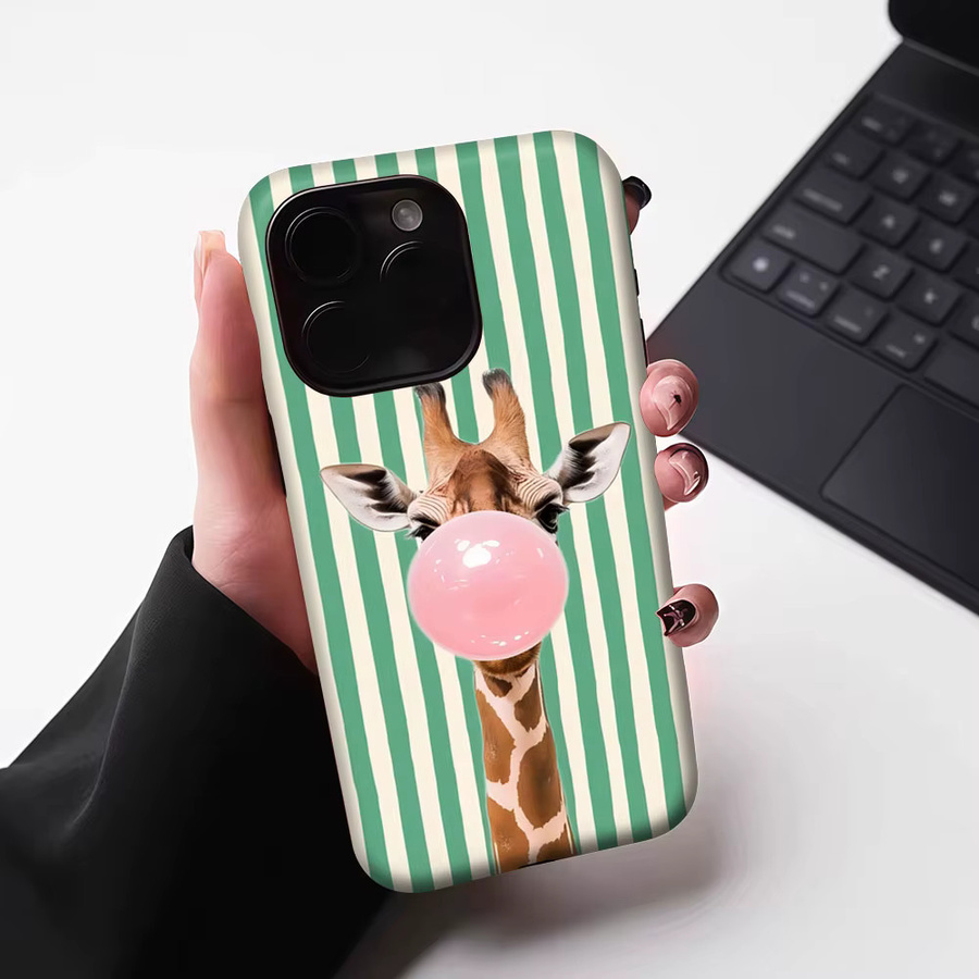 Aurbe Matte 2-in-1 MagSafe Hülle mit Giraffenmotiv für iPhone 17 16 15 14 Plus Pro Max, stoßfeste Hartschalen-Schutzhülle, Mehrfarbig - Bild 6