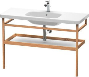 Duravit Handtuchhalter DuraStyle mit Ablage, Weiß Hochglanz und Eiche Massivholz, B: 114 cm, H: 80,5 cm, T: 44 cm - Bild 1