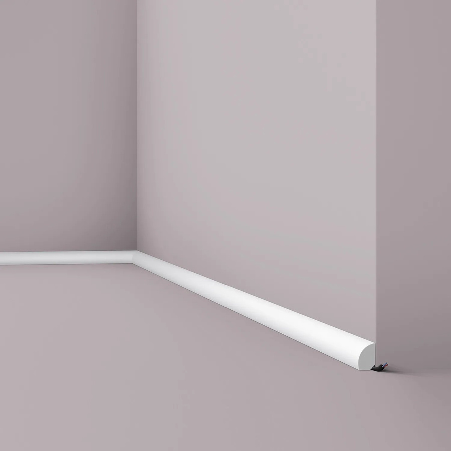 NMC FL6 Wallstyl Sockelleiste Zierleiste Stuckleiste in Weiß, H x B x T: 1,9 x 1,2 x 200 cm - Bild 1