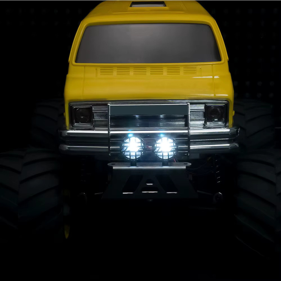 AXSPEED Edelstahl-Frontstoßstange mit Licht, für Tamiya Lunchbox / Midnight, 1/12 RC Monster Truck, Zubehör - Bild 4