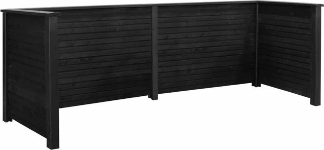 Mülltonnenverkleidung Plank aus Nadelholz in Schwarz, B/T/H: 377 x 97 x 108 cm - Bild 1
