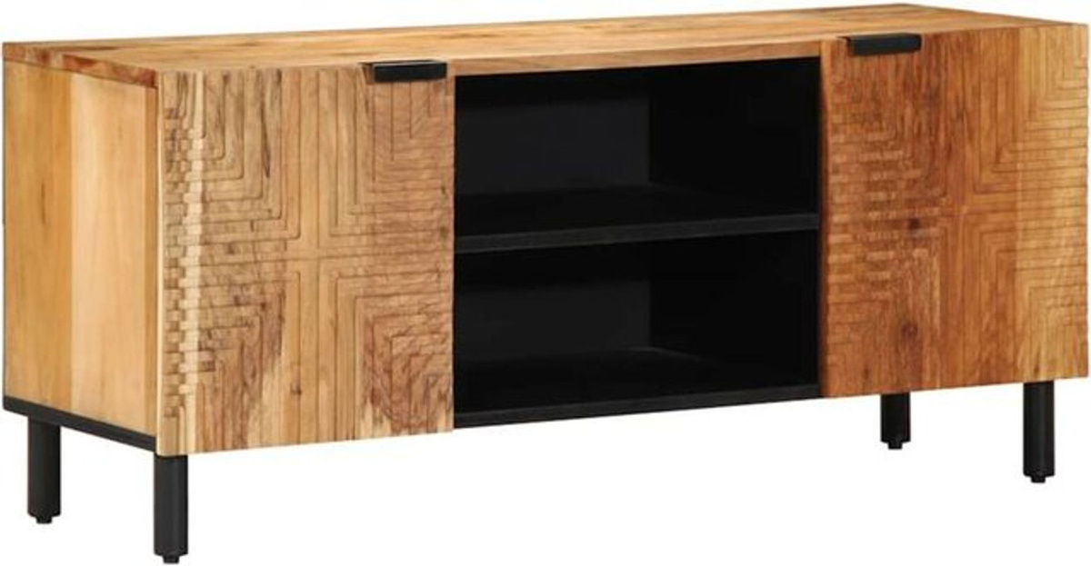 Vidaxl TV-Schrank aus Massivholz Akazie im Industrial Design, Braun, B/T/H: 105 x 33 x 46 cm - Bild 1