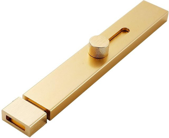 Schubladentürriegel aus Aluminium in Gold, Schwarz und Grau mit polierter Oberfläche - Bild 1