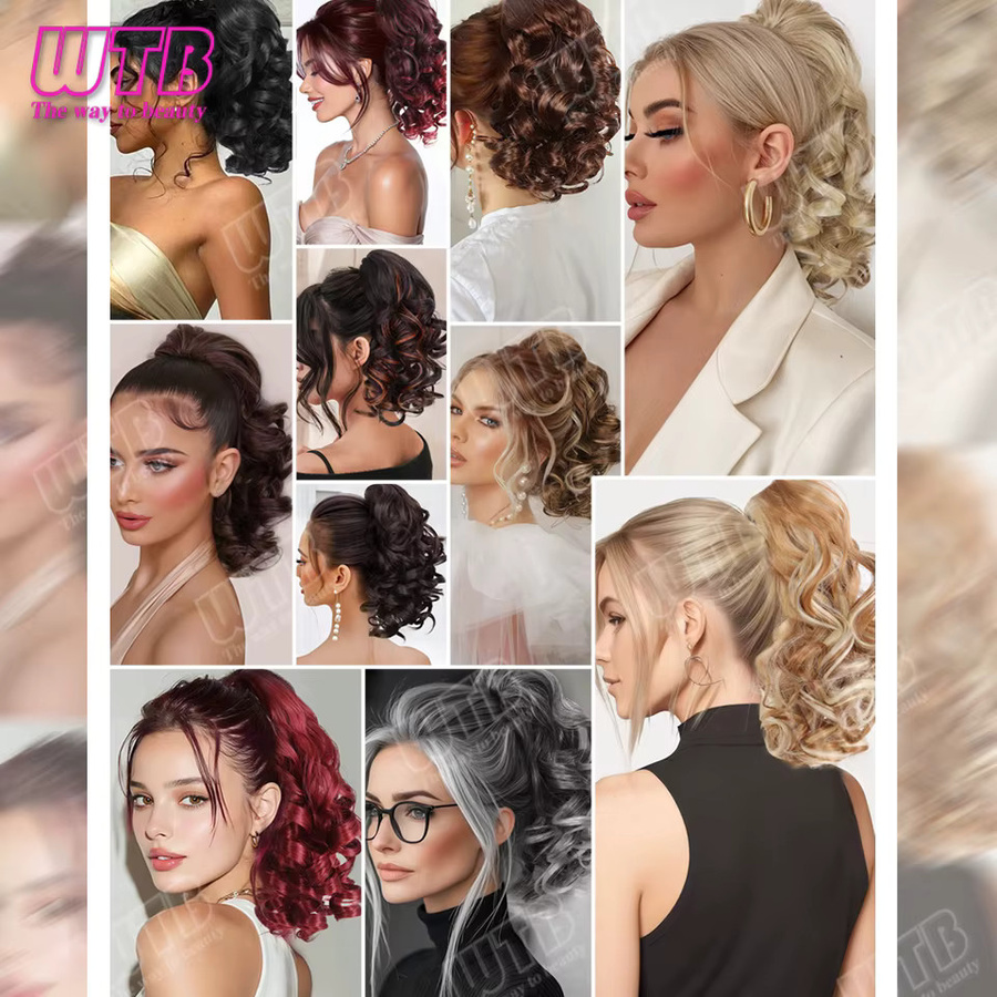 WTB Roman Curl Pferdeschwanz Synthetik-Perücke, kurz lockig, Damen - Bild 3