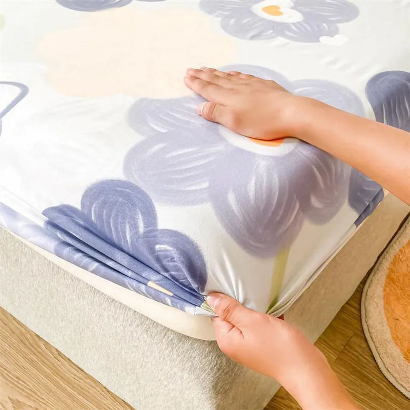 Bonenjoy Bettwäsche-Set mit Spannbettlaken und Kissenbezügen in Floral-Design, wasserdicht, Polyester, Grün und Pink, B/T/H: 150 x 200 x 20 cm - Bild 3