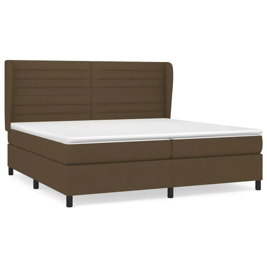 vidaXL Boxspringbett Hybrid mit Matratze und Kopfteil, Braun, B/T/H: 200 x 200 x 118 cm - Bild 2