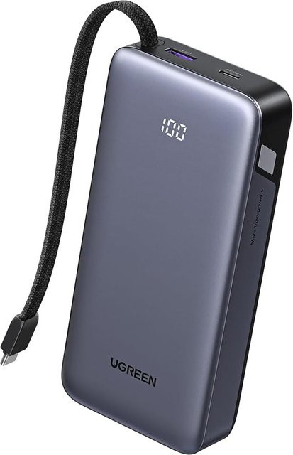 UGREEN Externer Akku PB536, 20000mAh, 45W, QC + PD, 1 x USB-A, 2 x USB-C, Grau - Bild 1