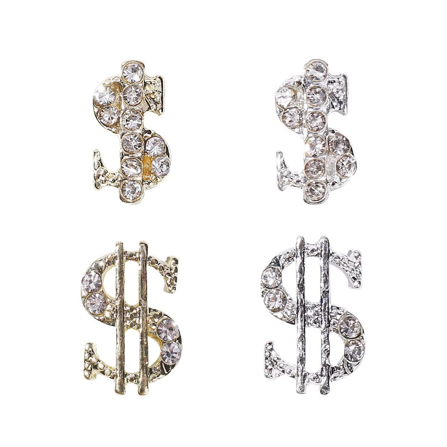 felaxuu Nail Art Charms, 10 Stück, Dollarzeichen mit Strasssteinen - Bild 2