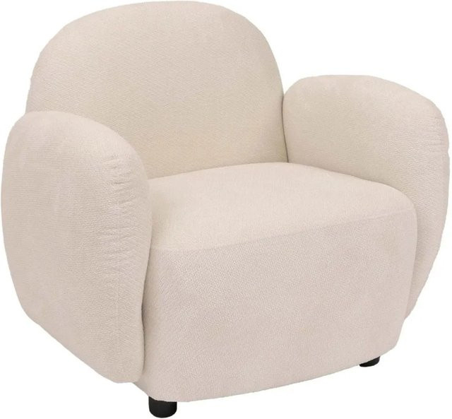 MCW Polstersessel P33 Lounge- und Relaxsessel aus Chenille-Stoff in Beige mit Armlehnen und Holzrahmen - Bild 1