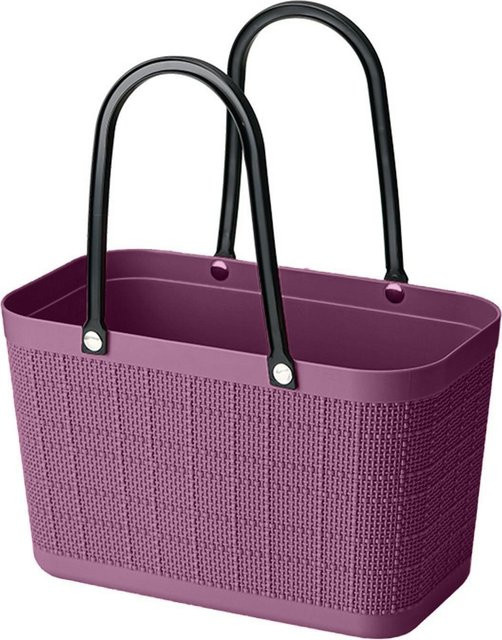 Tragbare Picknick-Einkaufstasche von Katie als großer Kunststoff-Korb für Strand und Reise in Rosa und Lila - Bild 1