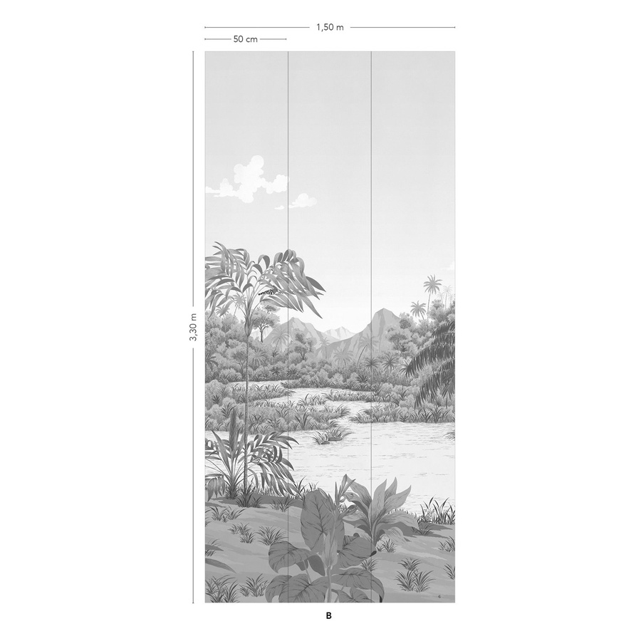 Isidore Leroy Mural Riviere des Parfums Naturel Wandtapete in Grün und Blau, B/H: 330 x 50 cm - Bild 2