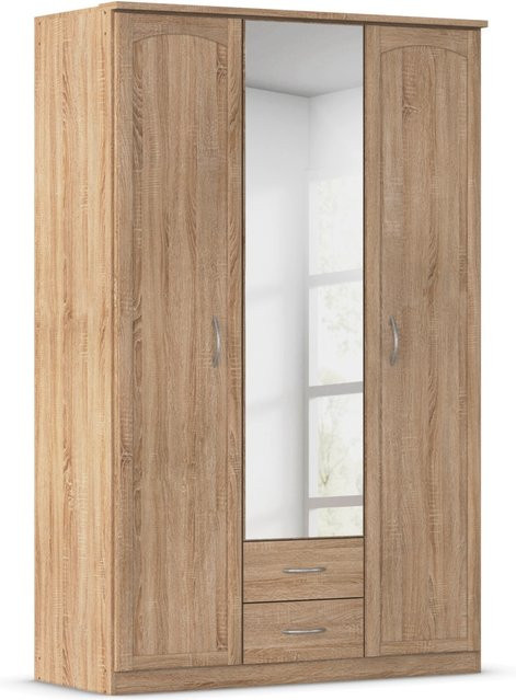 RAUCH BLUE Torrent Drehtürenschrank Eiche sonoma mit Spiegel und Schubladen Breite: 136 cm, Höhe: 212 cm - Bild 1