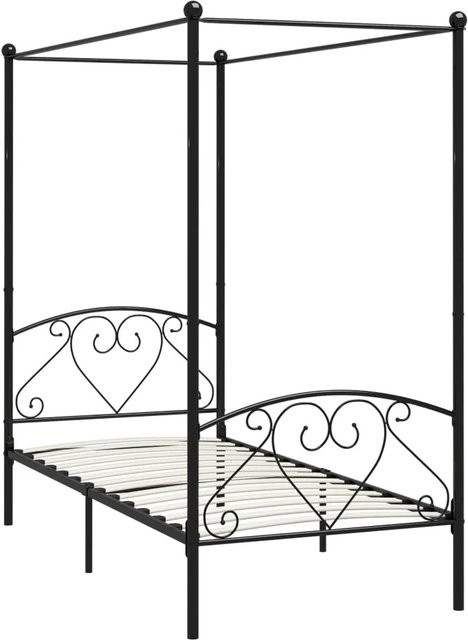 vidaXL Himmelbett-Gestell aus Metall in Schwarz Matt B/T/H: 120 x 200 x 209 cm - Bild 1