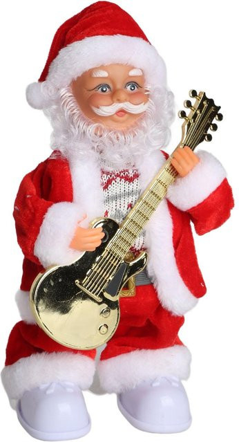 OutsideWorld Weihnachtsornament Batteriebetriebener schaukelnder alter Mann mit Gitarre in Weiß - Bild 1