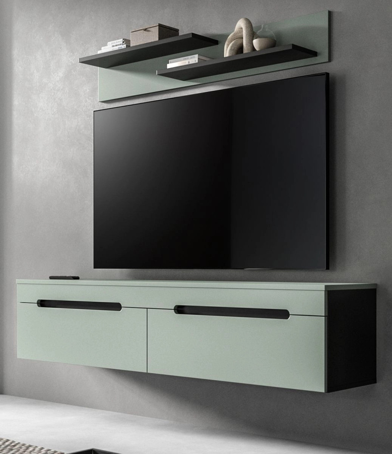 Inn.Furn TV-Lowboard und Wandboard Cooper in Salbei und Grau, Breite: 170 cm - Bild 1