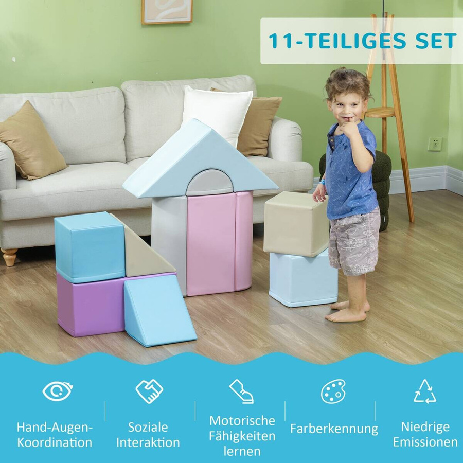 HOMCOM Bausteinset, Schaumstoff, Bunt / Mehrfarbig, ab 1 Jahr - Bild 2