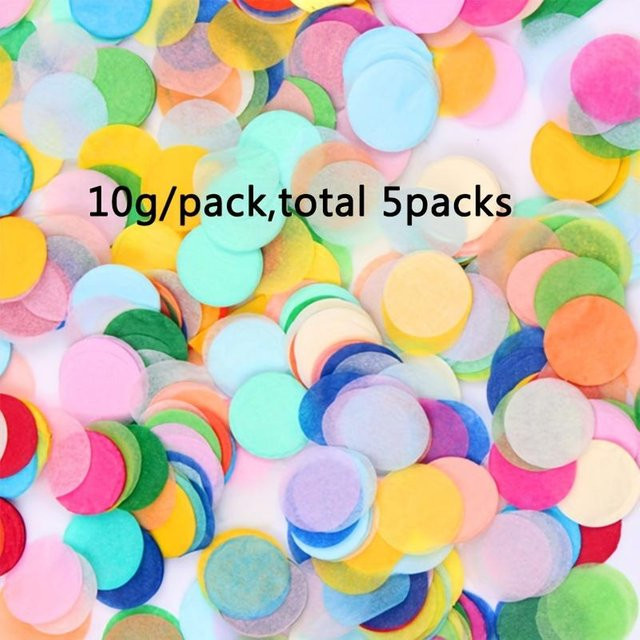 SZ-Damai Seidenpapierkreise in Beige und Mehrfarben, 5 Packungen à 10g, runde Kreise für Bastelarbeiten - Bild 1