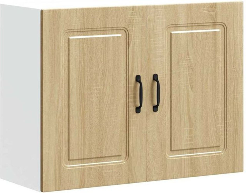 Küchen-Hängeschrank Kalmar von vidaxl in Sonoma-Eiche, Braun, Holzwerkstoff mit Drehtüren im Landhausstil, B: 80 cm, H: 60 cm, T: 31 cm - Bild 1