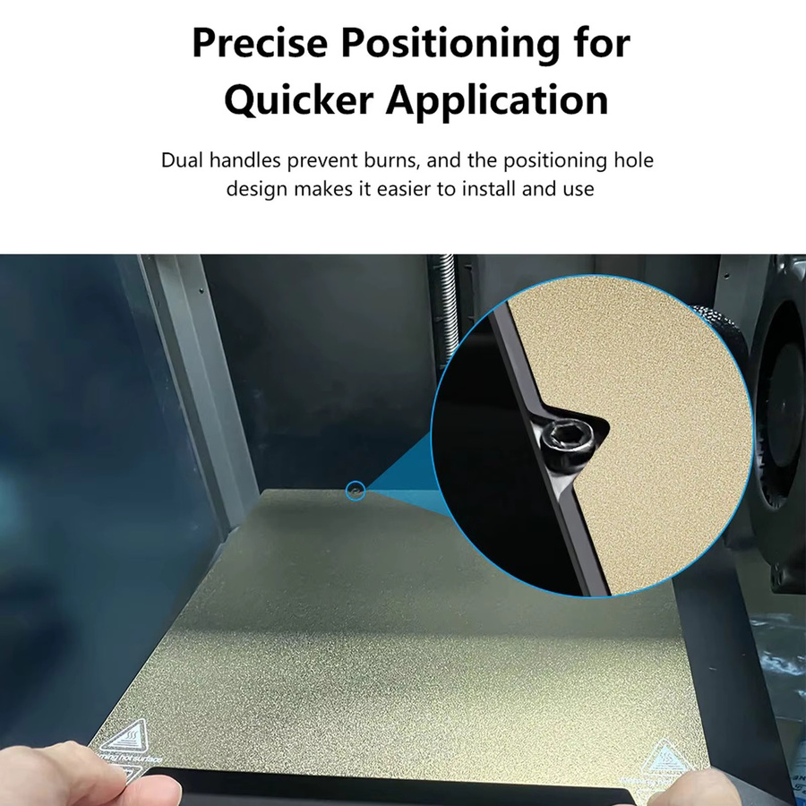 Doppelseitiges PEI-Druckerbauplatte für FDM-3D-Drucker, Gold, B/B: 235 x 235 mm, passend für Ender 5 S1 - Bild 3