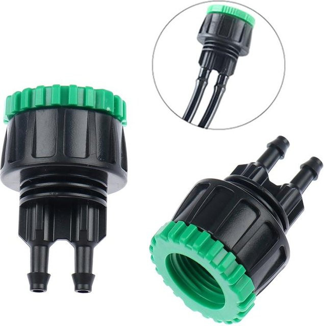 Y-Anschluss Schlauchadapter für Gartenschläuche mit Innengewinde 1/2 Zoll in Schwarz - Bild 1