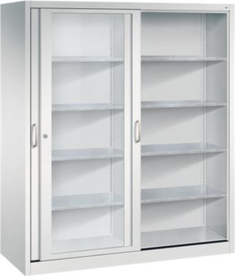 C + P Werkzeugschrank Acurado mit Schiebetüren und Sichtfenster, Farbe: lichtgrau, B/T/H: 160 x 60 x 195 cm - Bild 1