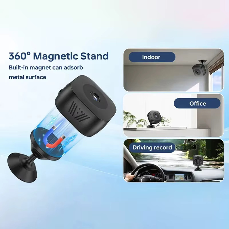 XMSJ Mini 4K Überwachungskamera mit WiFi, Vollfarbe-Nachtsicht, Bewegungserkennung und Wasserdichtigkeit in Schwarz - Bild 5