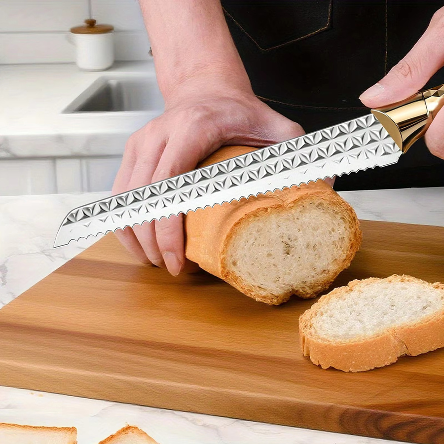 XIAOTIANLAI 5/6/7-teiliges Edelstahl-Küchenmesserset mit goldenem Griff, professionelles Kochmesser-Set inklusive Santoku- und Schälmesser - Bild 3