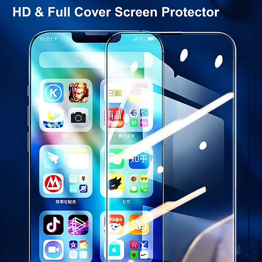 2 Stück Displayschutzfolie aus gehärtetem Glas für ZTE Nubia RedMagic 11 Pro Plus, Pro+ und 11 Air, transparent, mit staubdichter Installation - Bild 4