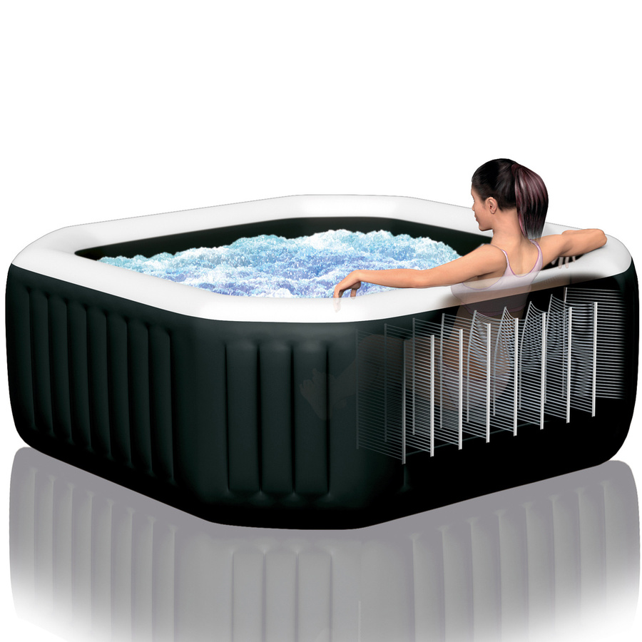 Intex Pure Spa Kombi Octagon Bubble Jet Whirlpool mit integriertem Salzwassersystem, Durchmesser: 201 cm, Höhe: 71 cm - Bild 2