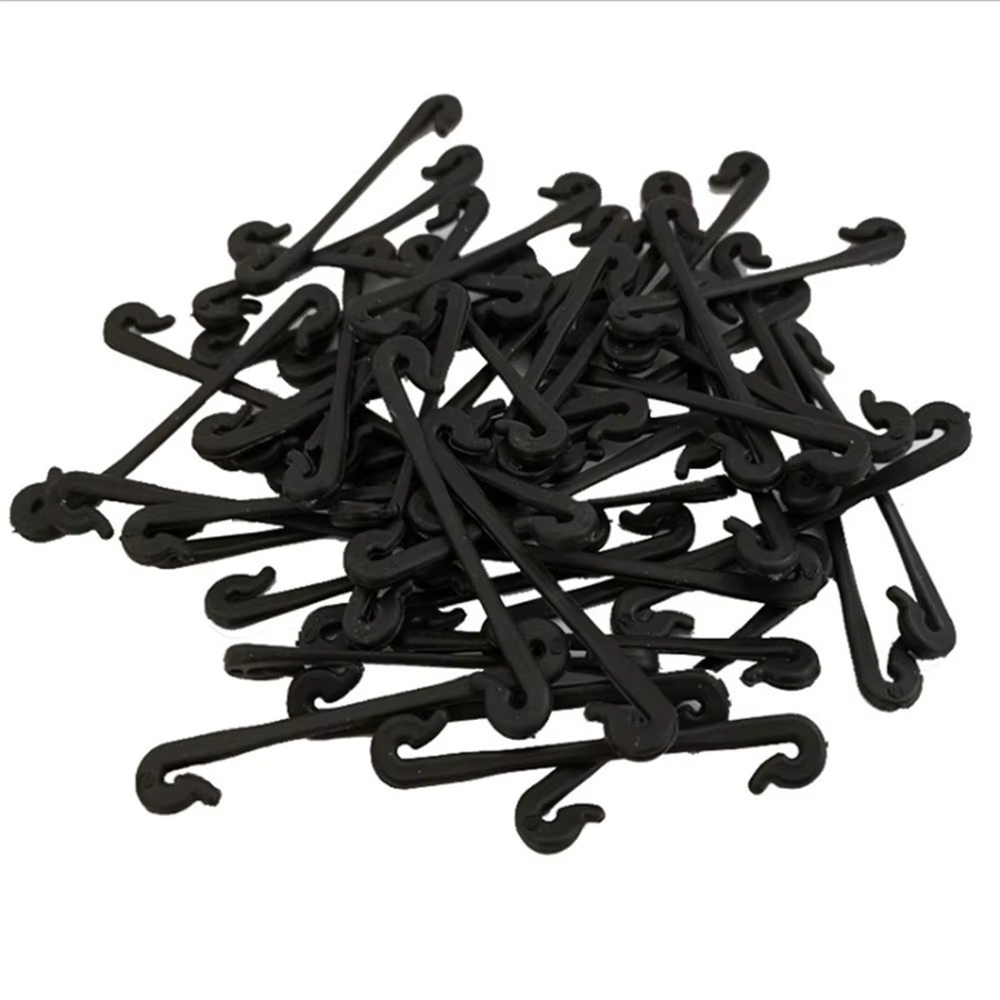 Pflanzenhalter Clips aus Kunststoff mit Schnalle und Haken in Schwarz zur Unterstützung von Reben, Trauben und Gemüse im Garten - Bild 3