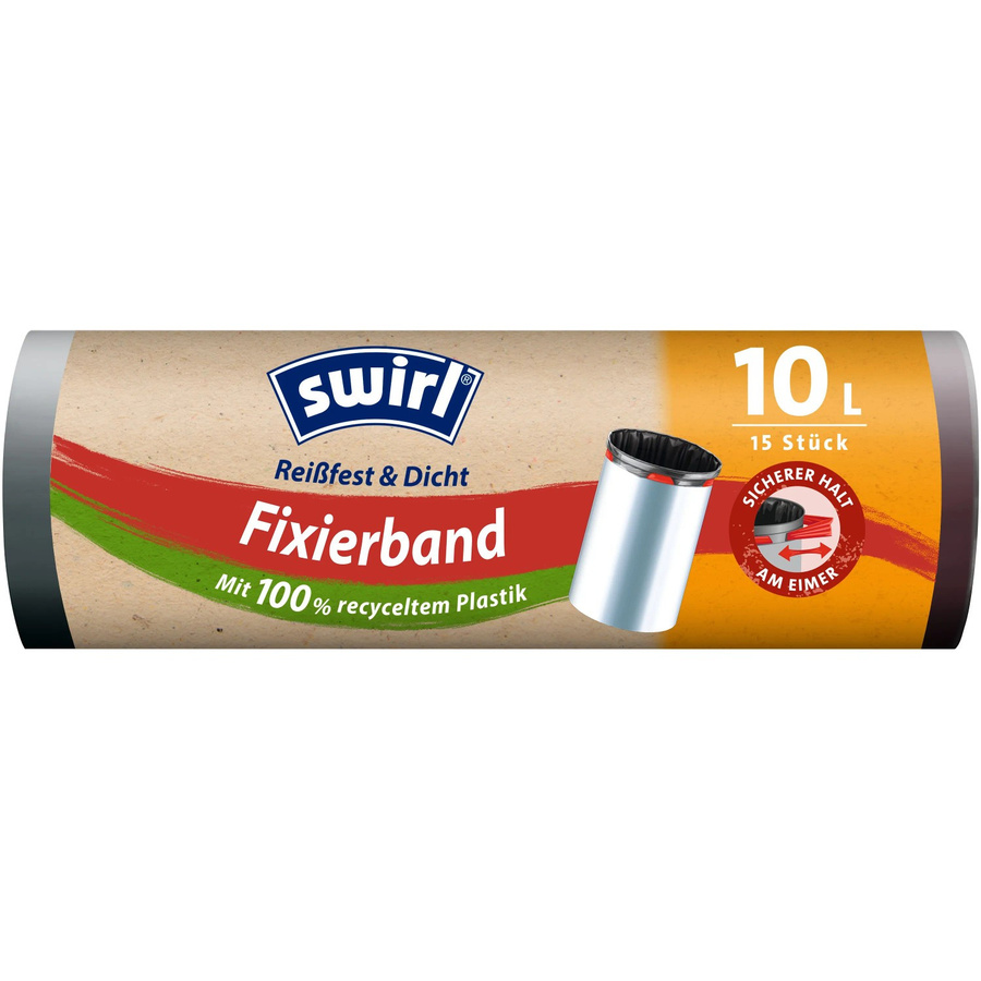Swirl Fixierband-Müllbeutel 10, transparent, 15 Stück - Bild 2