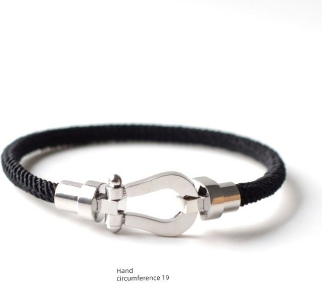Armband Yu Sheng, handgeflochten, Edelstahl, Weiß, Unisex, 19 cm - Bild 1
