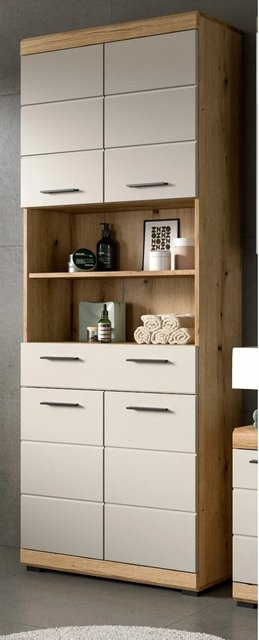 Inn.Furn Badezimmer Hochschrank Shawn in Sand und Eiche, B/T/H: 74 x 31 x 191 cm - Bild 1