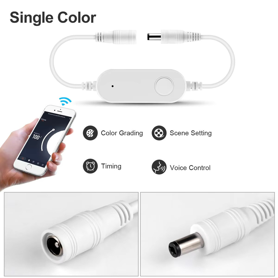 Lcamaw Smart Tuya COB LED-Lichtstreifen Set 12V in Weiß mit App- und Sprachsteuerung für Alexa und Google Assistant - Bild 3