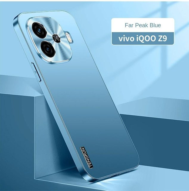 Stoßfeste Handyhülle für Vivo iQOO Z9, Z9 Turbo und Z9 Turbo Plus in Metallic Matte Blue mit Anti-Fingerabdruck-Beschichtung - Bild 1