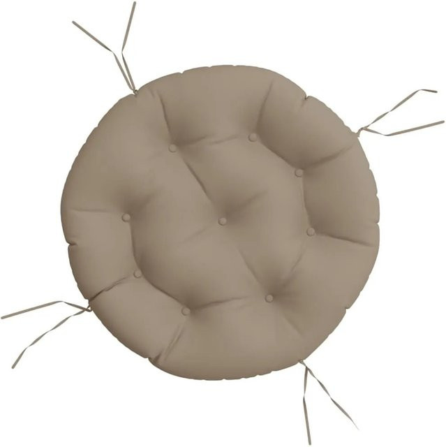 vidaXL Rundes Kissen in Taupe und Beige aus Oxford-Gewebe, Durchmesser: 60 cm, Höhe: 11 cm - Bild 1