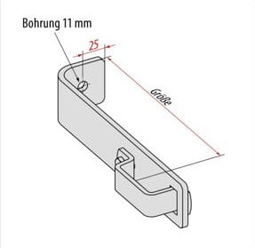 Hymer Wandhaken aus Aluminium in Silber, Länge: 21 cm - Bild 1