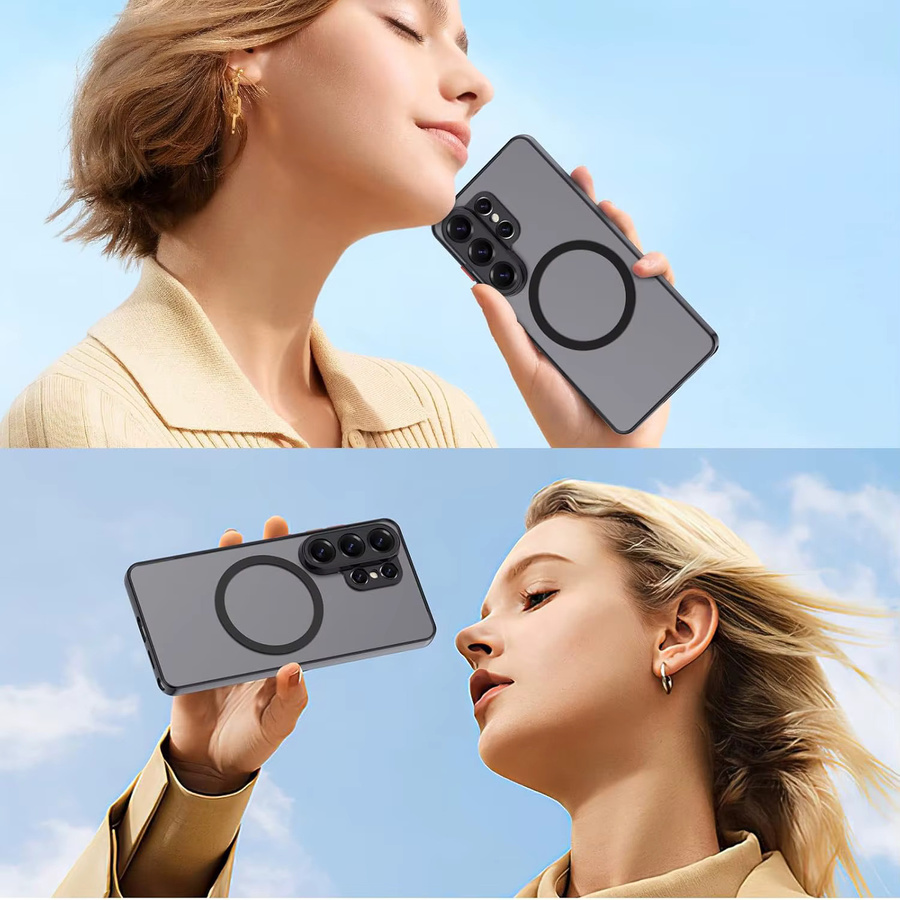 Matte magnetische Handyhülle für Samsung Galaxy S26 Ultra S25 S24 S23 Plus FE aus weichem TPU, stoßfest und robust, in Schwarz oder Grün - Bild 4