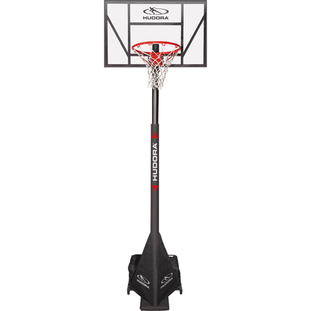 Hudora Basketballständer Competition Pro in Schwarz/Transparent aus Metall und PP mit Polsterschaum