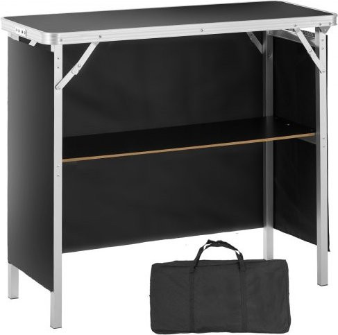 VEVOR Tragbare Messetheke mit Aufbewahrungsregal und Tragetasche, Schwarz, B/T/H: 97,5 x 38,5 x 87 cm - Bild 1